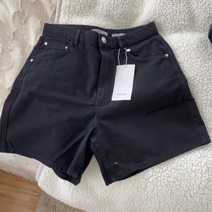 Bershka mom Jean shorts with side rip